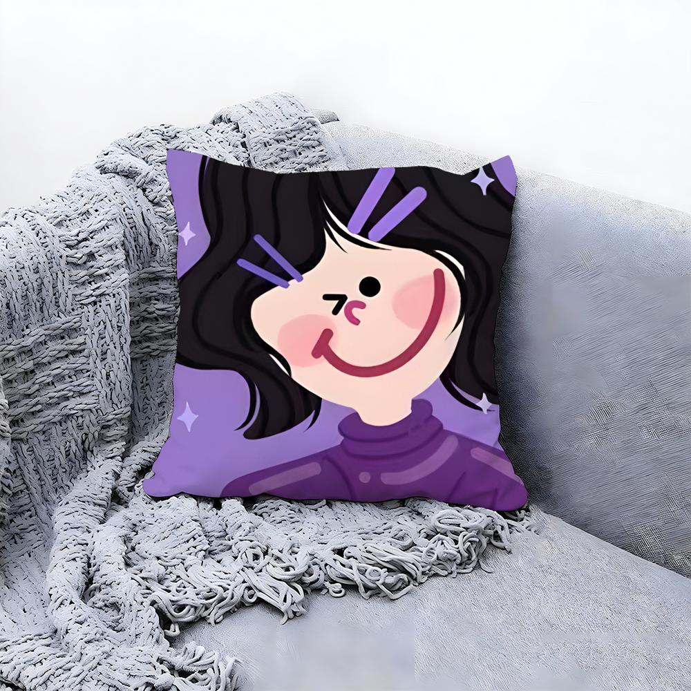 Trendy Dopamine YK Babe Cushion Cover Premium Comfort Reversible Pillow Cove Two in One Design for Any Room Car Interior