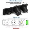 3 In 1 Panel Power Socket QC3.0 USB Type C PD Car Charger Outlet Power Adapter with Voltmeter for Car Boat RV