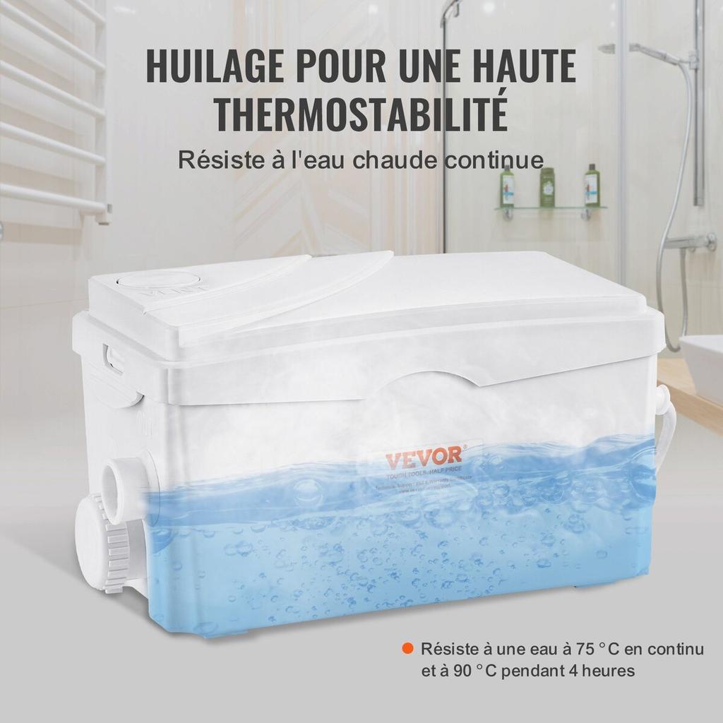 Zerkleinerer Abwasserpumpe Keller Zerkleinerer Pumpe 350 W, 6000 L/h Durchfluss, 7 M Förderhöhe, Abwasserpumpe Mit 3 Wassereinlässen Für Keller, Küche,