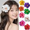 Hibiscus Hair Clip for Women – Beach Photo Accessory, Duckbill Side Clip, Floral Hair Pin