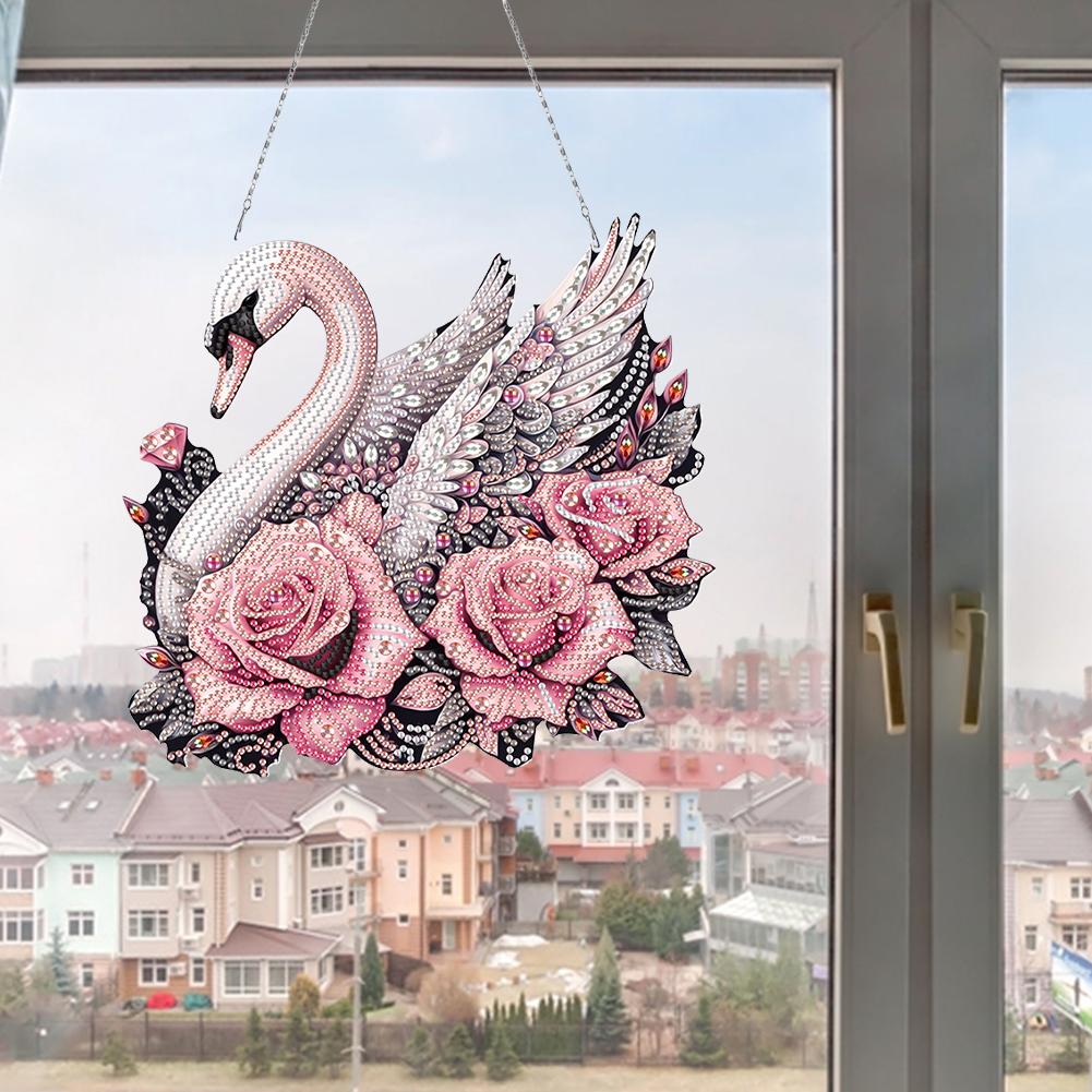 2D Flat DIY Diamond Painting Set Rhinestone Diamond Art Window Pendants Diamond Art Pendant DIY Home Decor Hanging Charm