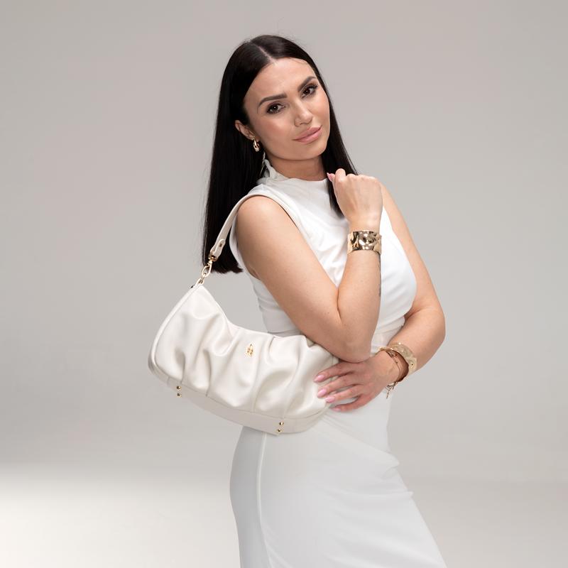 Sienna - kremowa torebka skórzana