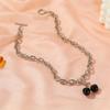 Women's Necklace Black Cherry Pendant Coarse Chain Clavicle Necklace