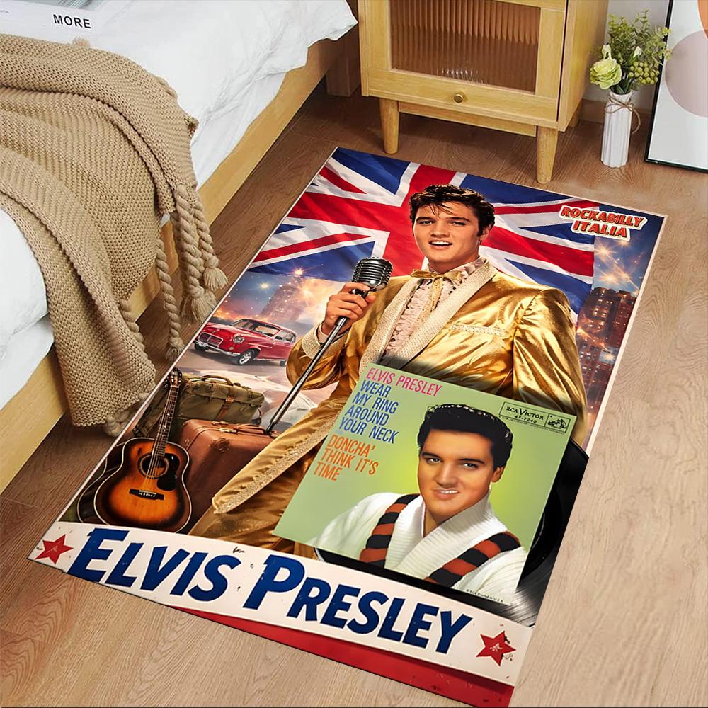 Elvis Presley Floor Mat Suitable for Hallway Balcony Dormitory Study Room Antislip Carpet Anime Office Decor Perfect Gift for Women/Men