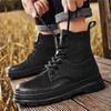 Italian Genuine Leather Outdoor Ankle Boots Lightweight Casual Boots Men Boots Designer Work Boots Classic Handmade Boots Black
