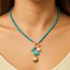 Vacation Style Ceramic Fish Bohemian Pendant Adjustable Rope Faux Pearl Collarbone Chain Boho Choker Jewelry Female Fashion