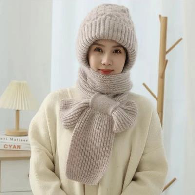 Cappelli invernali con sciarpa spessa lavorata a maglia calda per donna Cappello da vento ad alta elasticità per esterni