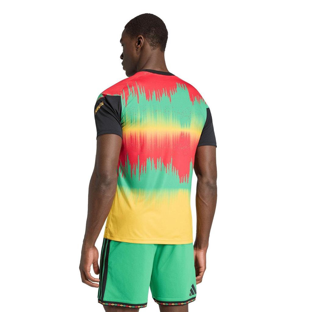 Adidas Mens 2026 Pre Match Jamaica Contrast Panel Football Shirt