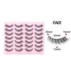Cross-border European and American Style Flared Lashes, 14 Pairs of Thick, Curled, Naturally Three-dimensional One-piece Lashes