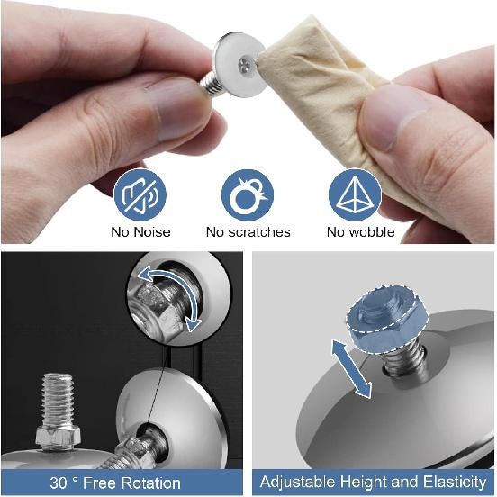 20 Pack Adjustable Leveling Feet, M6/M8/M10 Furniture Levelers, Heavy Duty Furniture Leveling Feet Metal Furniture Leveling Table Legs Screw for