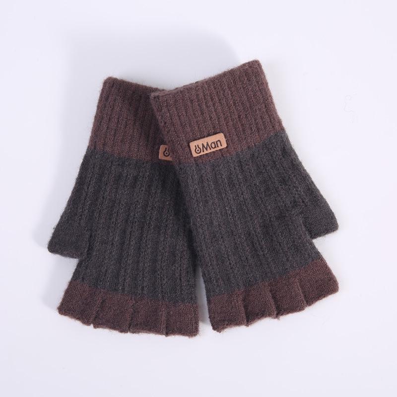 Winter Alpaca Wool Fingerless Gloves for Men, Women, Students - Ideal for Cycling and Writing