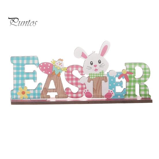 Ornamento pasquale in legno dai colori vivaci, motivo a gnomo con fiore e coniglio, decorazione da tavolo per la casa e le feste.