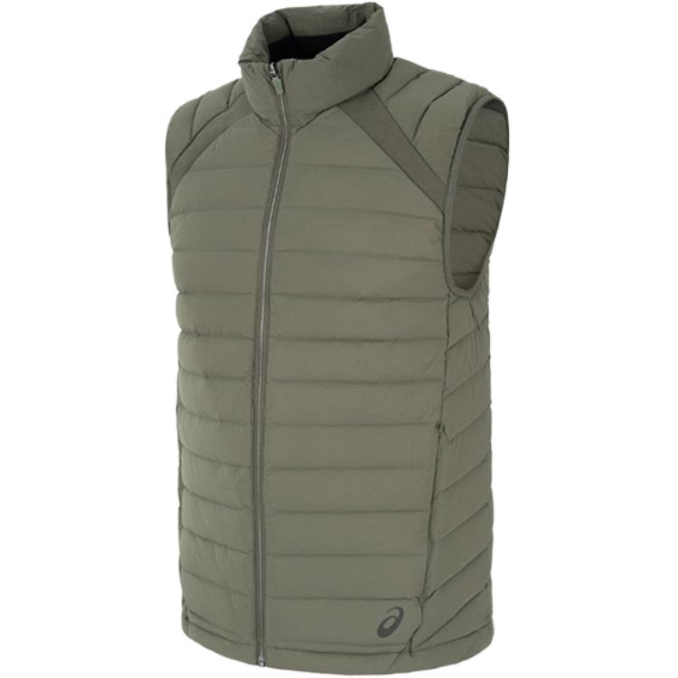 ASICS Down Vests Men s Army Green Stand Collar Moderate Other 2031F370-300 2XL