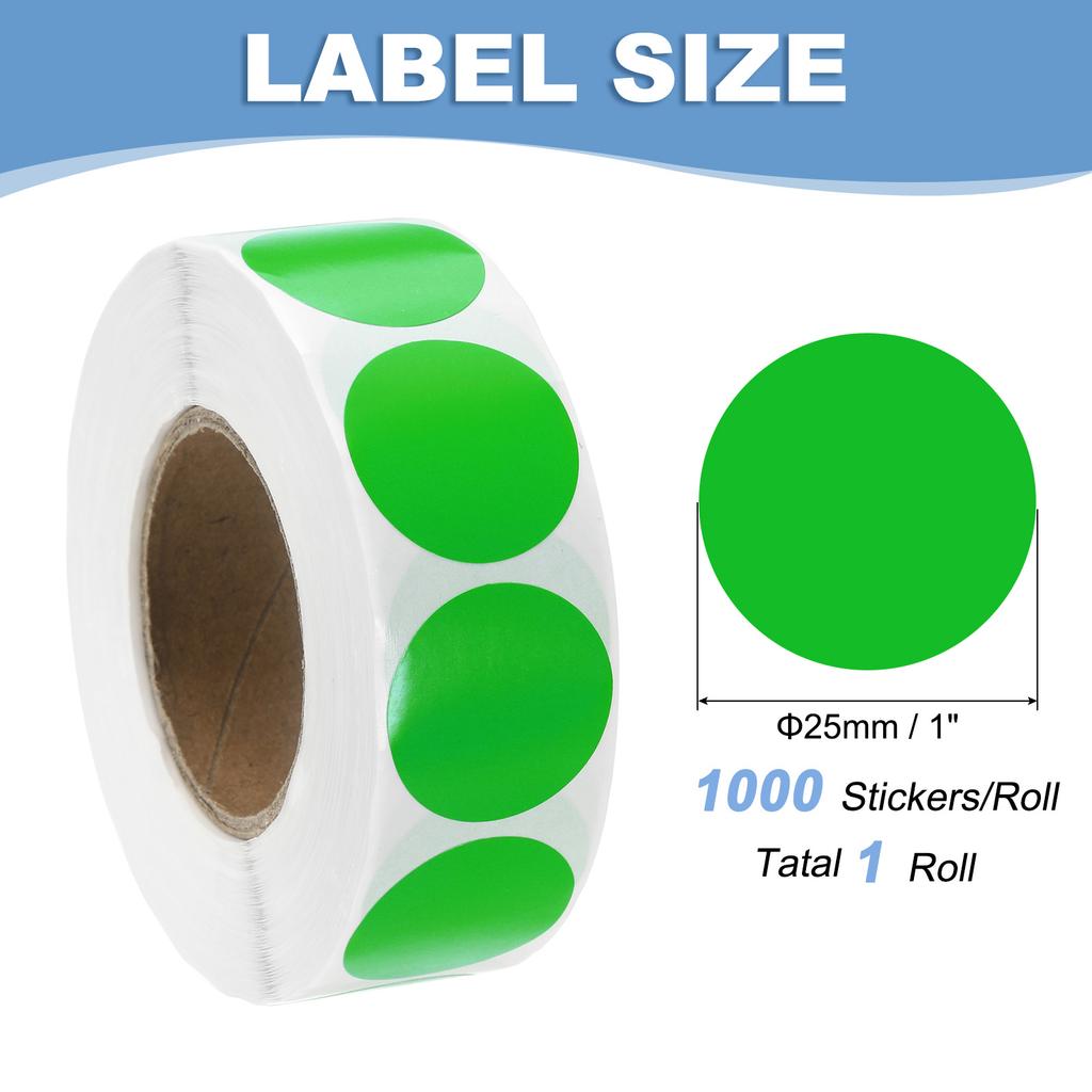 1000Pcs Colored Dot Stickers Color Coding Labels Blank Circle Stickers Adhesive Round Price Stickers for Office 12.7mm 19mm 25mm