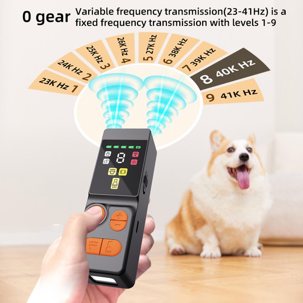 Upgraded Dog Stops Barking &scares Wild Dogs With Strobe Lights + 41kHz Sound (50ft Range).Safe,humane & Portable For Walks/outdoors