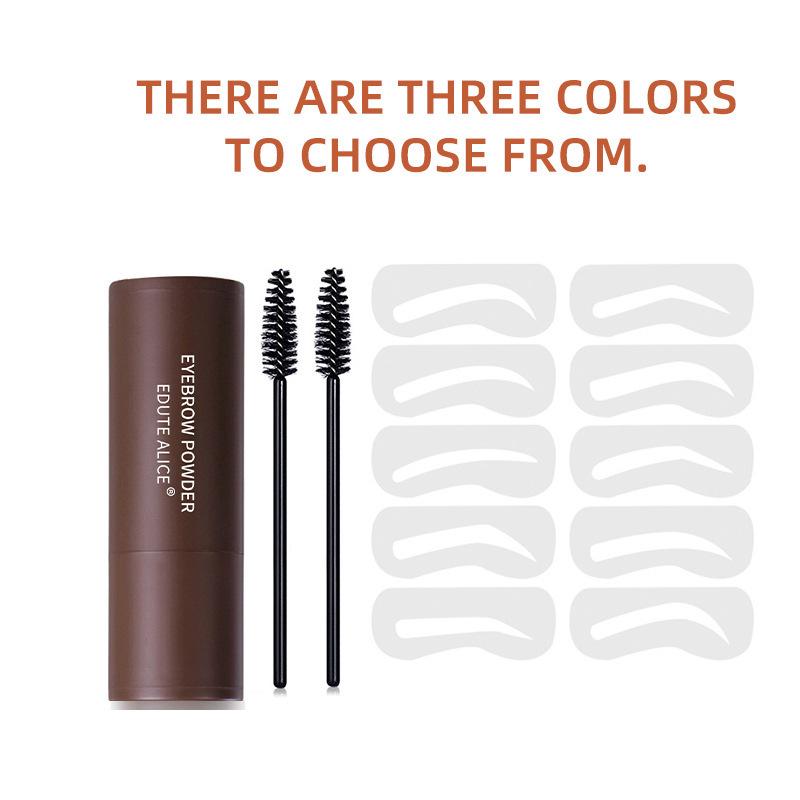 Waterproof & Smudge-Proof Eyebrow Stamp Kit with Contouring Powder, Stencil, Brush, & Hairline Powder.
