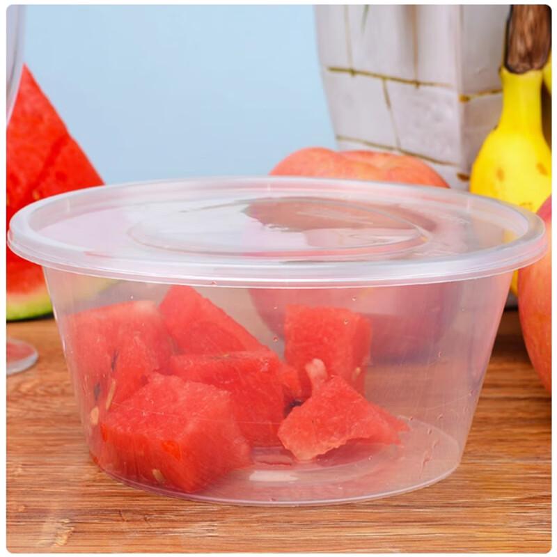 Saint Bailey Disposable Round Plastic Food Containers with Lids