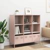 VidaXL Buffet haut rose 101,5x39x103,5 cm acier, armoire à livres, armoire à livres moderne, étagère à livres, étagère et 851389