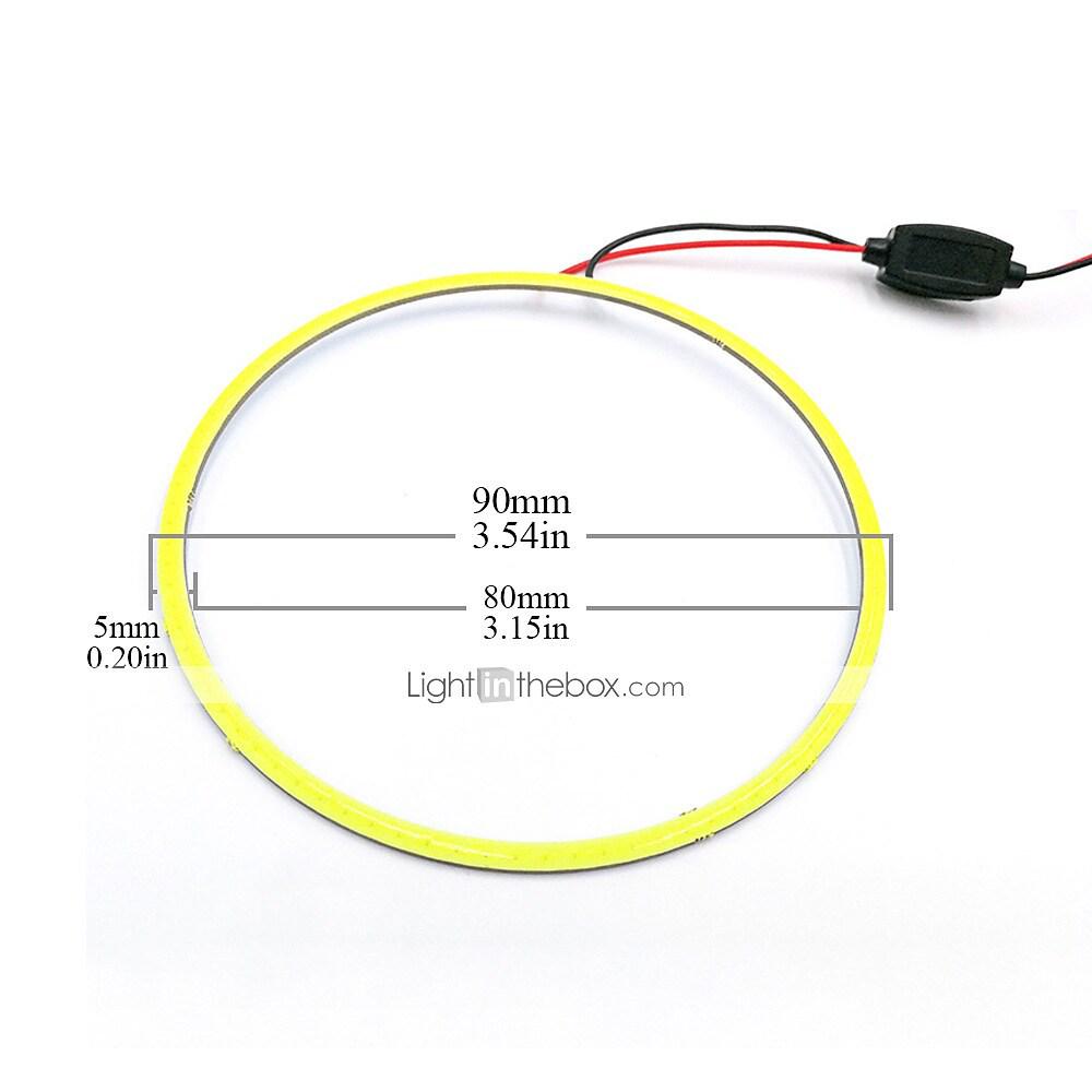 Universal LED COB Halo Angel Eye Headlight & Fog Light for Motorcycles and Cars - Daytime Running Light