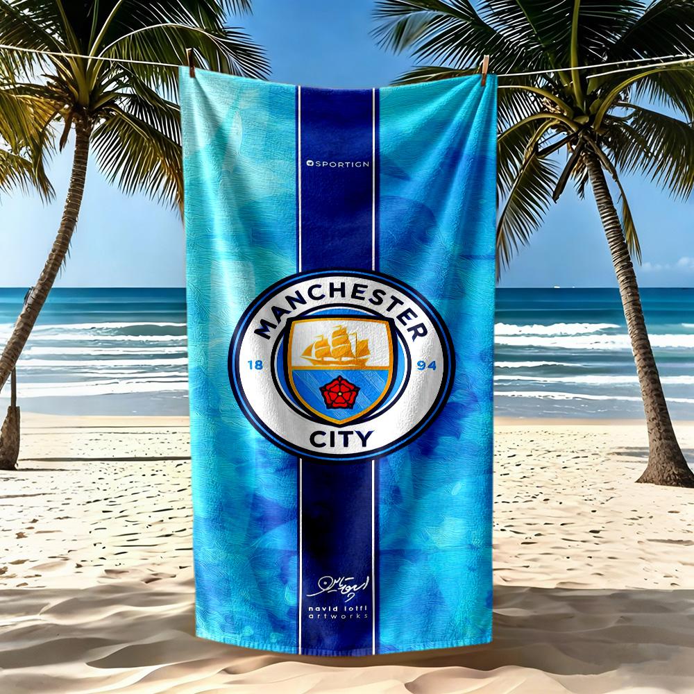 Manchester City Strandtuch Super Weich Saugfähig Bequem Leicht Perfekt Für Reisen Yoga Camping Und Schwimmen