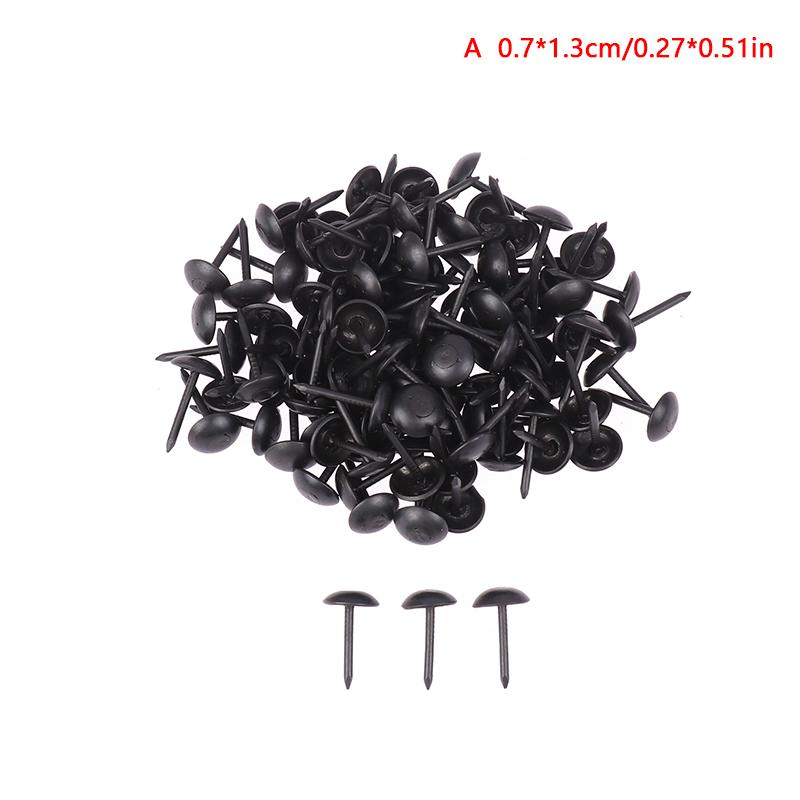 100Pcs Black Round Head Metal Pushpins Upholstery Nails Vintage Tacks Stud Decor