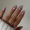 Pink & White Gradient Heart French Press-On Nails, Short Square European Nail Tips