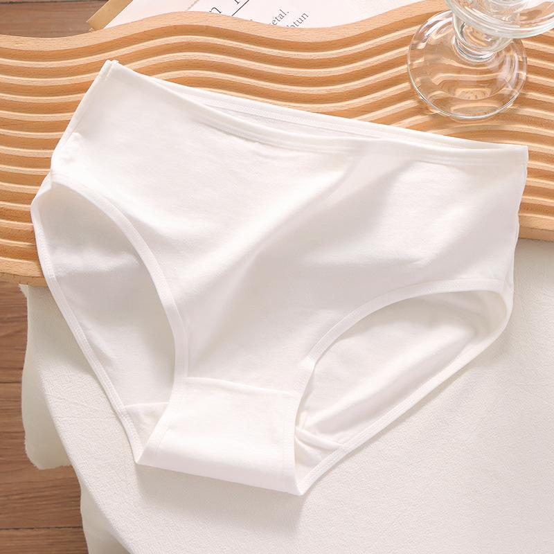 Daily Wear High Waist Cotton Panties - Solid Color Comfortable Underwear for Teen Girls & Middle School Students M белый