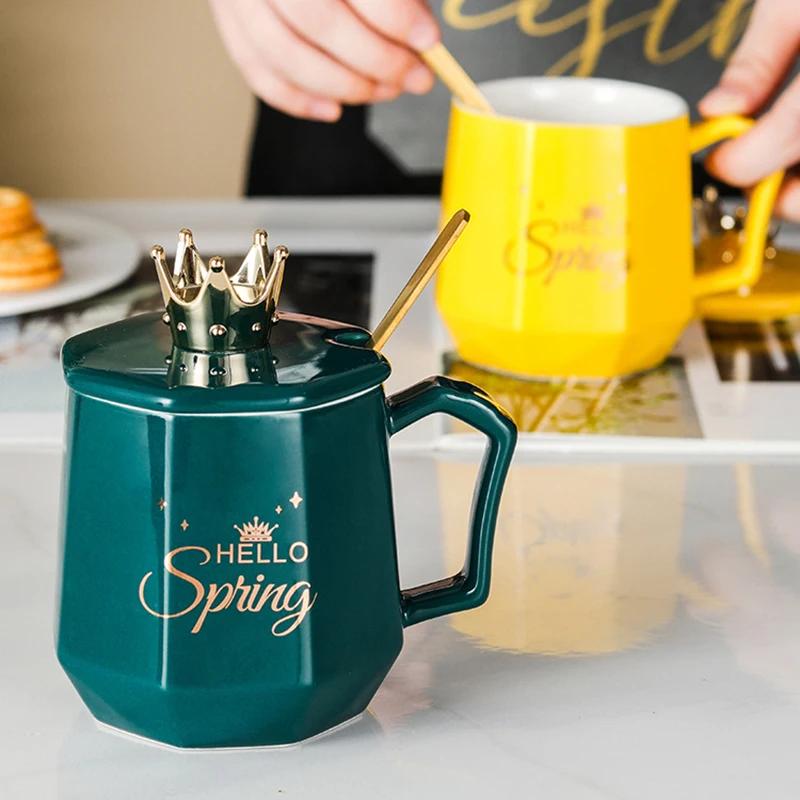 Creative Golden Crown Ceramic Coffee Mug Mugs Drinkware Cups and Mugs Mug for Tea Cup of Coffee Original Beautiful Beer Funny