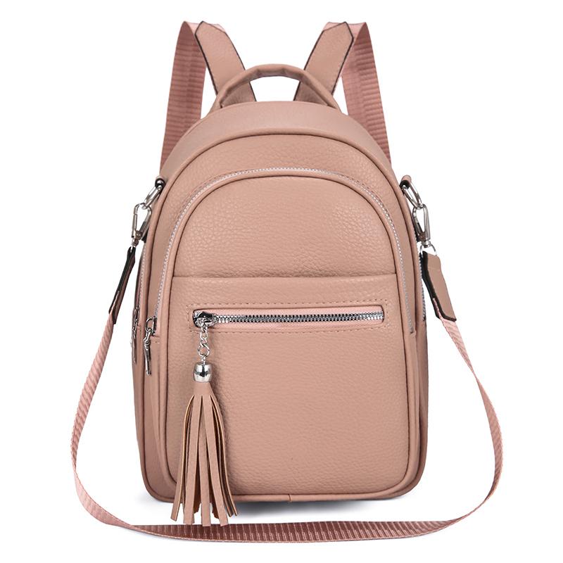 Women's Tassel Backpack Multi-Function Shoulder Bag Large Capacity Waterproof Backpack