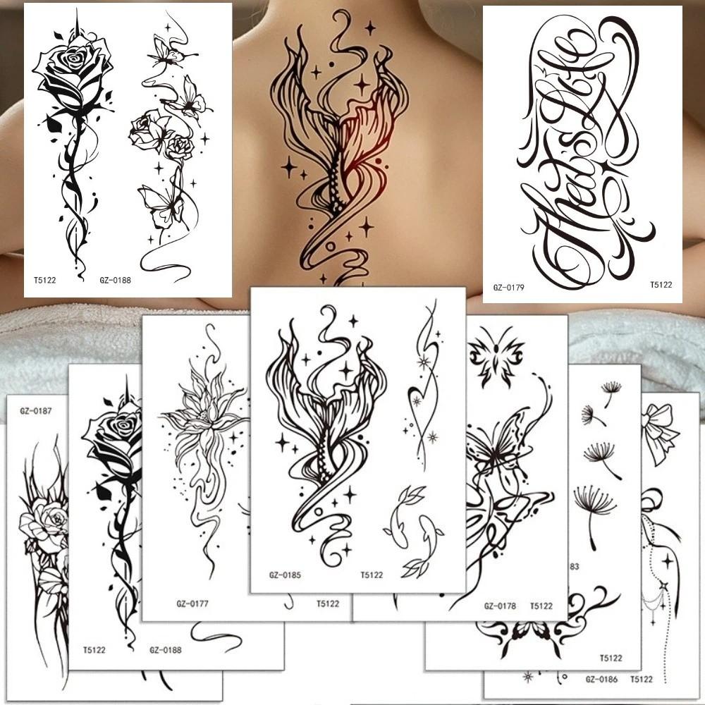 Elegant Temporary Tattoo Stickers Long-lasting Body Art Tattoo Flower Tattoo Stickers Party
