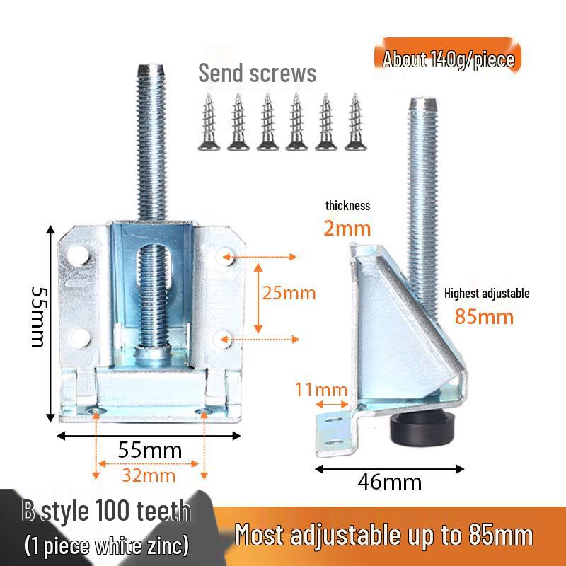 Adjustable Metal Leveling Feet for Furniture, Anti-Slip Pads for Uneven Floors, Height Adjustment for Cabinets
