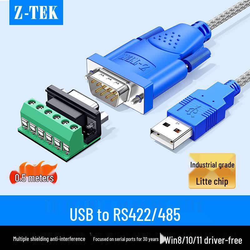 Кабель-конвертер Z-TEK USB в RS485/RS422 0.5m
