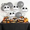 Table Decoration Supplies 12PCS Halloween Skull Balloon Set, Aluminum Foil Balloons, Black And White Costume Party Accessories Striped Realistic Print