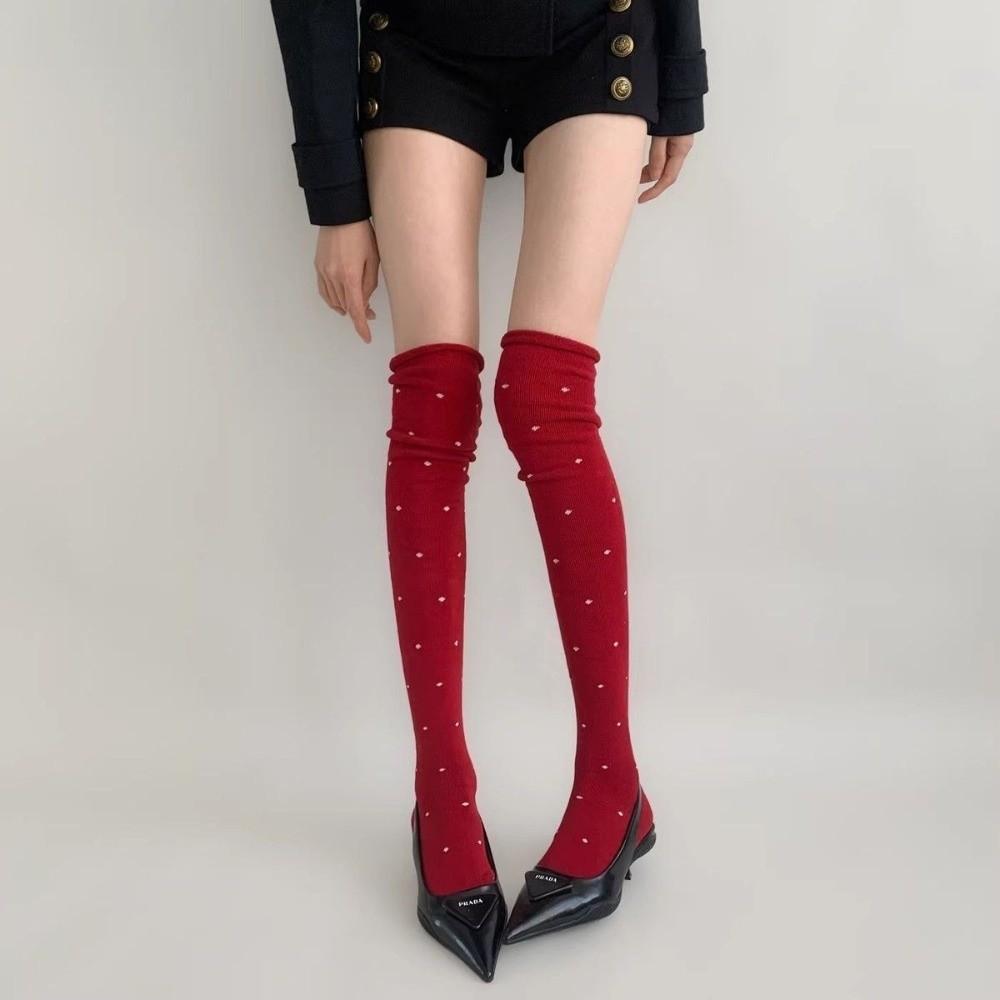 1 Pair Thickened Over Knee Socks Tight Mouth Design Warm Winter Socks Thigh High Socks for Women