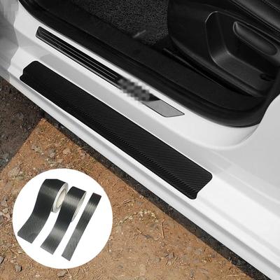 1pcs 3/5/10cm Carbon Fiber Car Sticker, DIY Paste Protector Strip Auto Door Sill Side Mirror Anti Scratch Tape Waterproof Protection Film