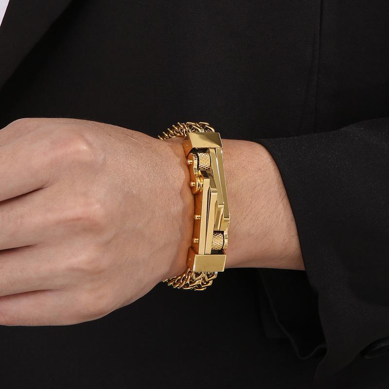 Men's Stylish Titanium Steel Dragon Bone Chain Bracelet