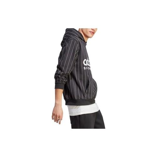 adidas Brand Logo Printed Stripe Hoodie American Style Sweatshirt Men’s Black