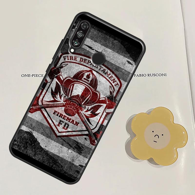 Firefighter Fire Department Fireman For Huawei Nova 11 9 10 SE Y60 Y70 Y90 Y61 Y91 Nova 3i 7i 8i 11i P20 P40 Lite P30 Pro Case
