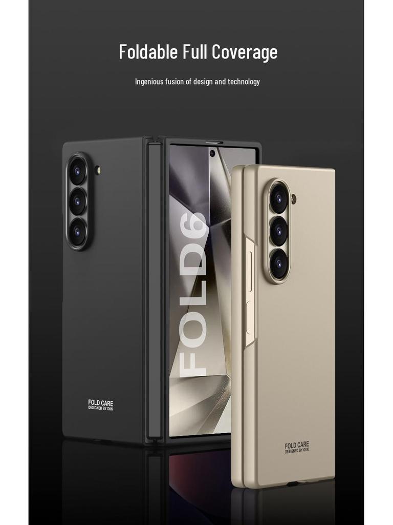 Ultra-Thin Frosted Hard Shell Phone Case for Samsung Z Fold 6 - Fashionable Solid Color Protective Cover