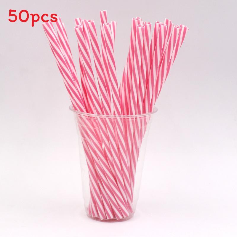 Plastic Rainbow Striped Drinking Straws With Twist Design For Party And Beverage Use