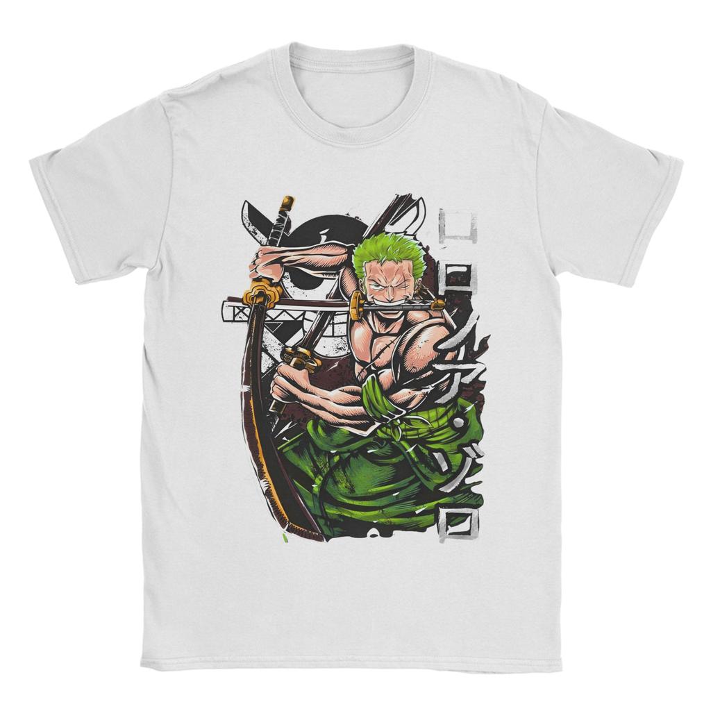 Unisexs Zoro T Shirt Ones Pieces Pure Cotton Clothing Vintage Short Sleeve Crew Neck Tee Shirt Plus Size Tshirt