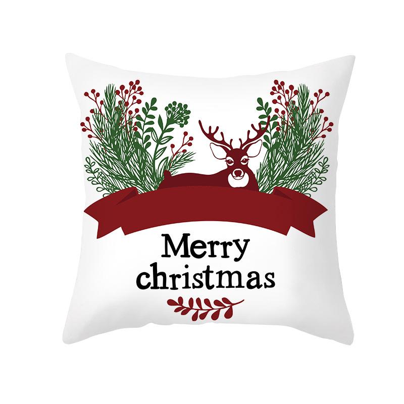 Christmas Pillow Cover Cartoon Letter Print Cushion Cover Office Sofa Pillow Cover Home