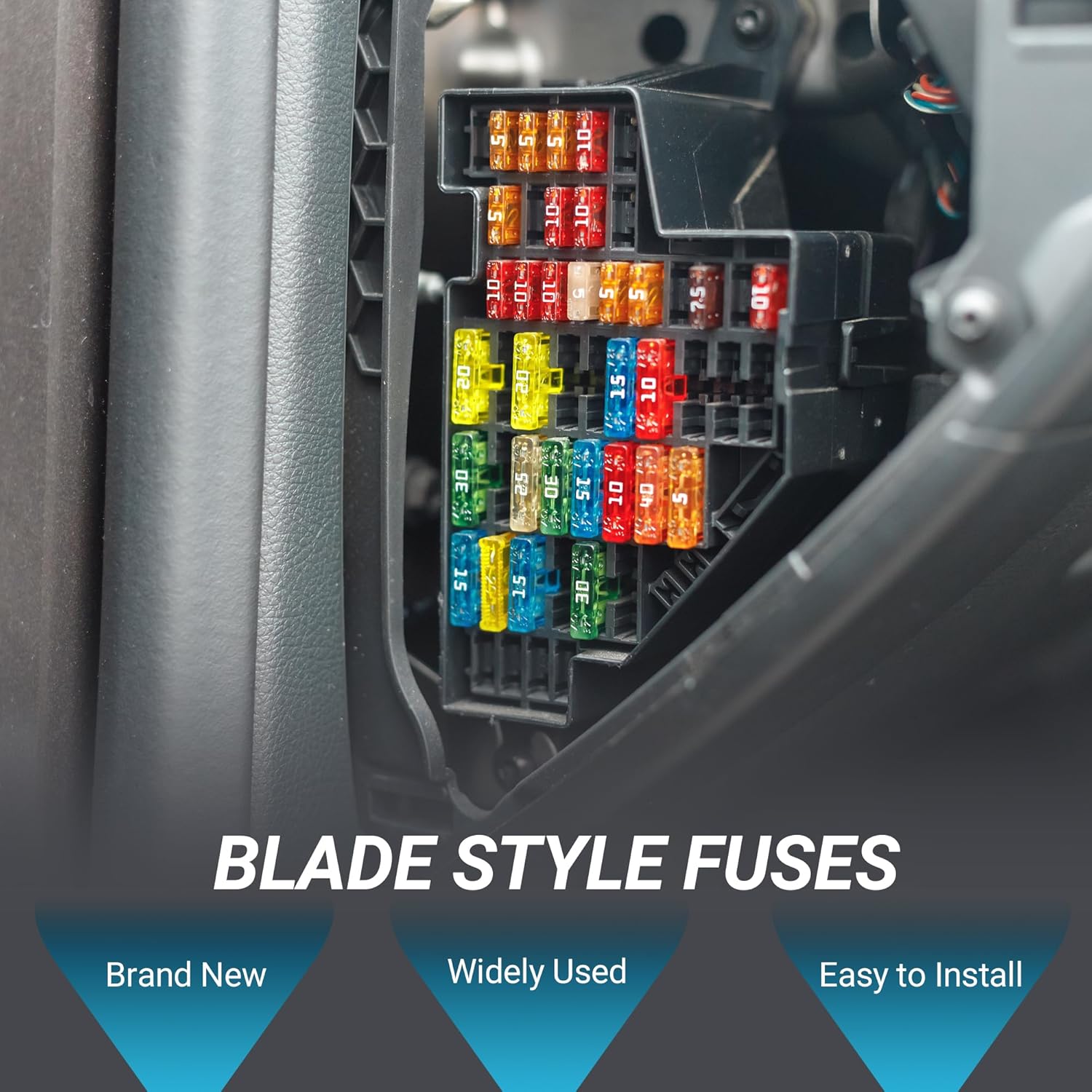 F FIERCE CYCLE Car Fuse Blade Style Fuses 7.5A ATO Fuse Durable Short Circuit Protection Brown 15Pcs