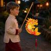 Portable Lantern Toy Chinese Dragon Fish Kit, DIY Coloring Crafts for Mid-Autumn Holiday Decoration Festival, Handmade Handheld Wooden Assembly