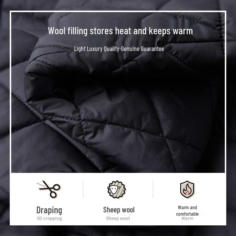 MONTAGUT Men's Lamb Wool Padded Diamond Quilted Jacket