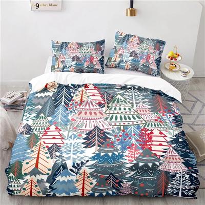 Nordisches Cartoon Winterwald Gedrucktes Bettwäscheset 3D Bettbezugsets mit Kissenbezug Einzelbett Doppelbett Queen-Size King-Size Bettwäsche 2/3-teilig