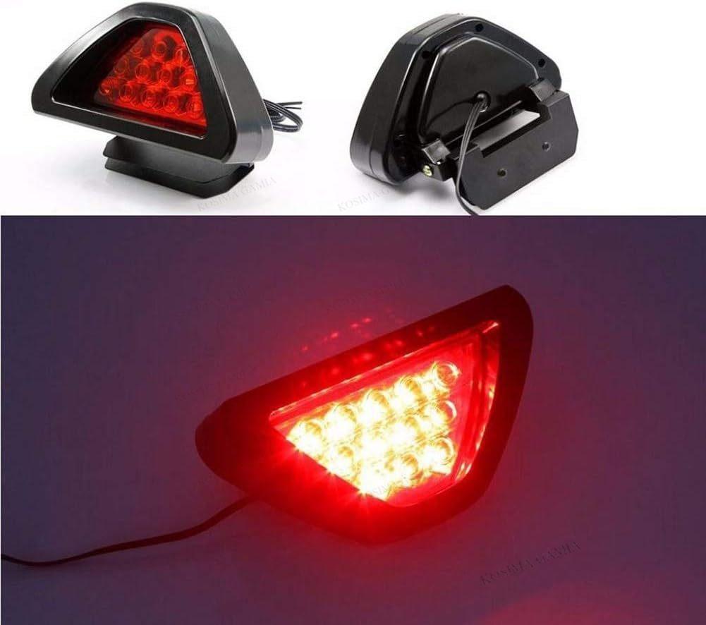 12V Universal Auto LED Fog Light Triangle Brake Stop Light Red Tail Lamp Rear Safety Collision Avoidance Flash Warning Bulbs