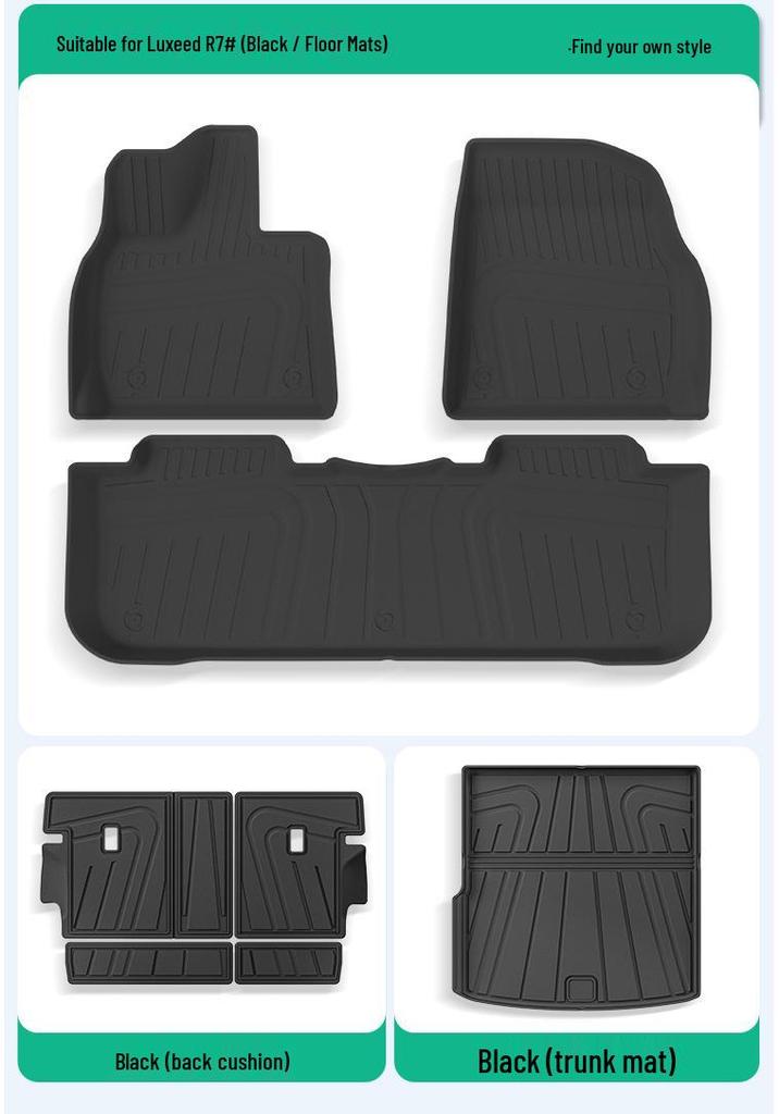 TPE Floor, Seat Back, and Trunk Mats for 2024-2026 Luxeed R7 Cars