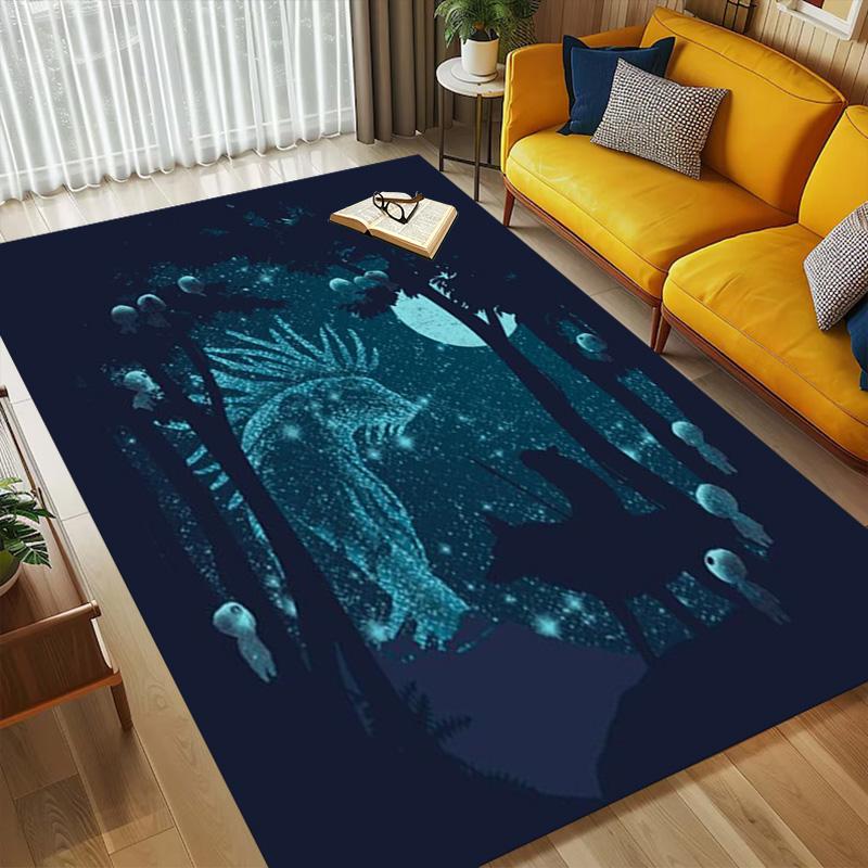Wolf Moon Living Room Nonslip Area Rug Soft Carpet For Bedroom Game Playroom Sofa Office Home Decor Doormat Christmas Gift C9302603