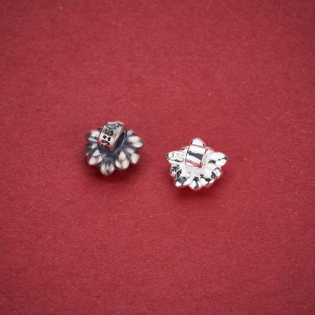 S925 Sterling Silver Lotus Button Clasp for DIY Jewelry: Beading, Weaving, Bracelets, Necklaces